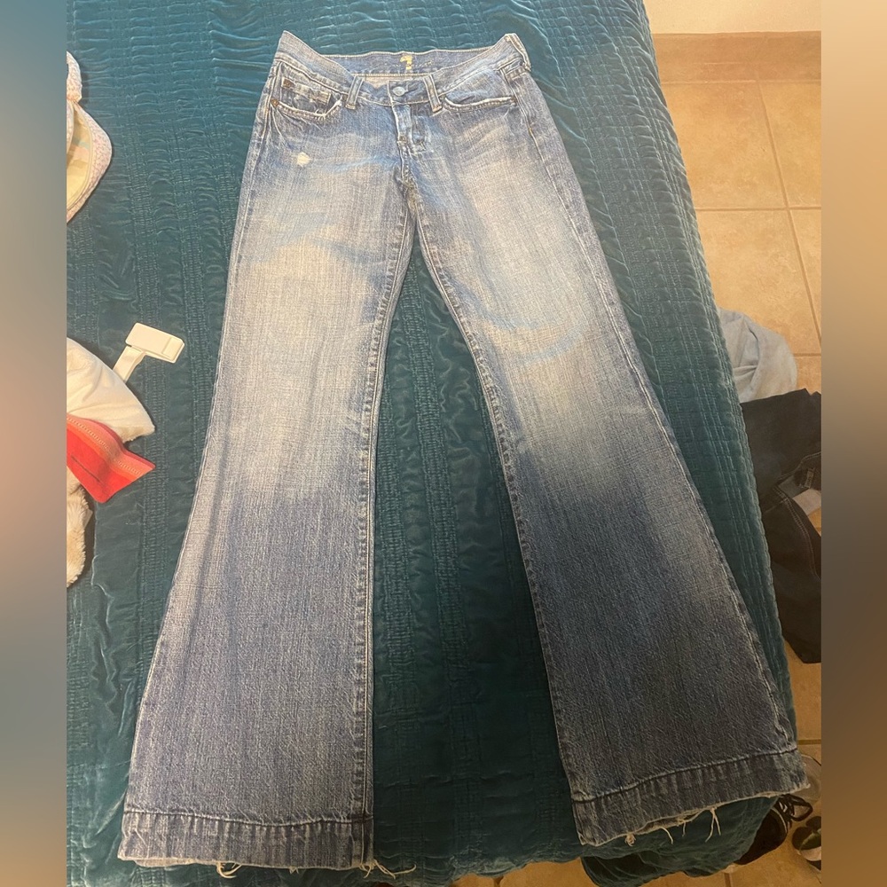 7 For All Mankind Light Blue Flared Jeans